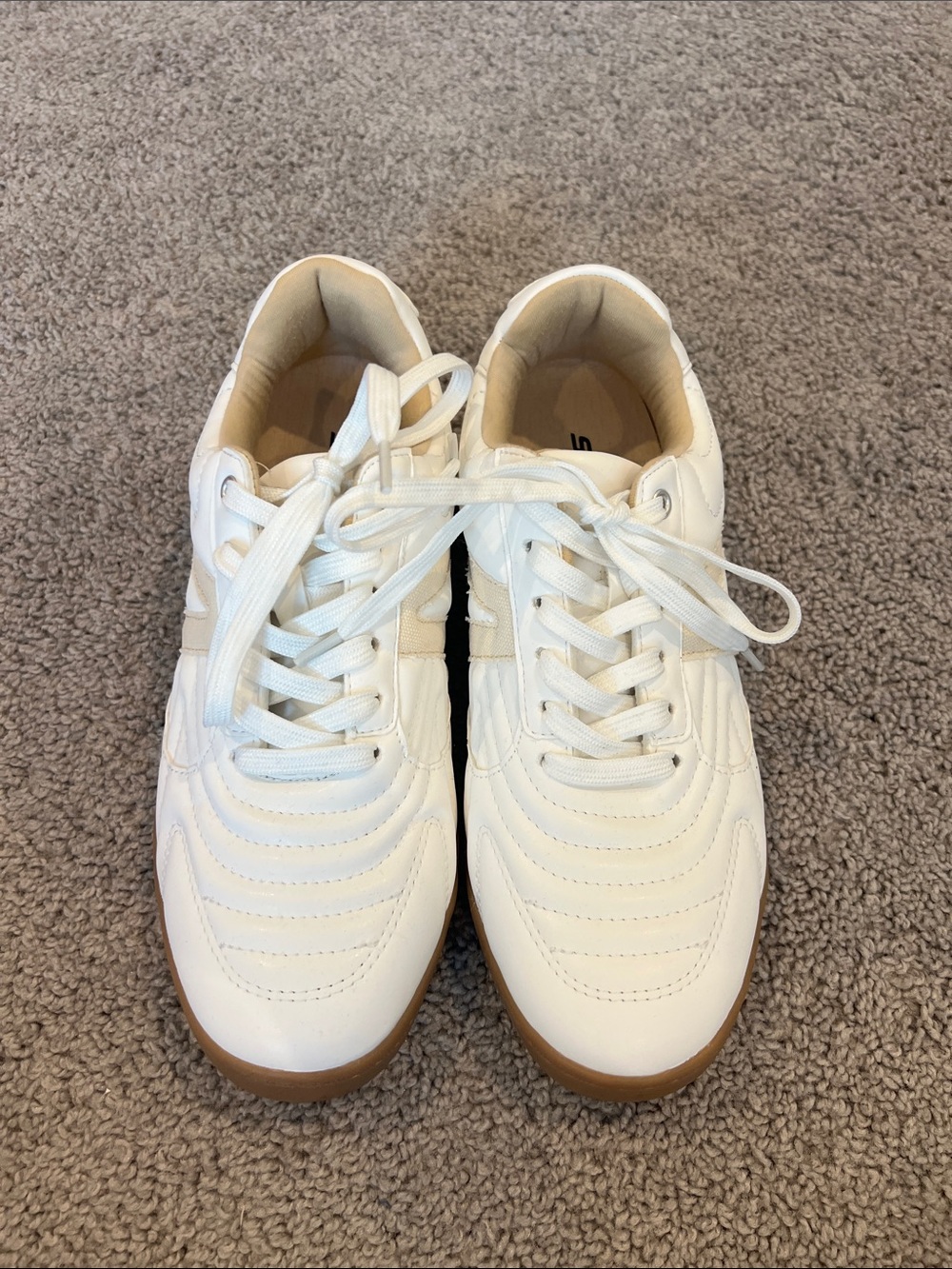 Soda White Lace-Up Sneakers with Gum Outsole